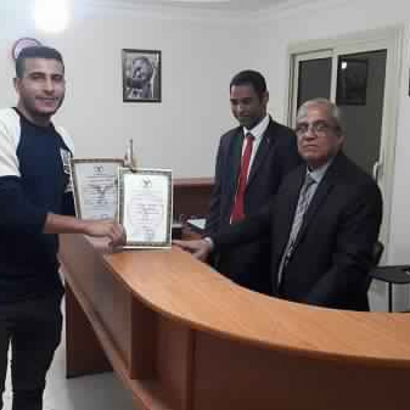 Photos of the participants during the handing of certificates at the conclusion of the human resourc