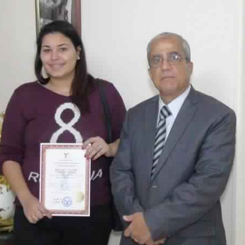 Photos of the participants during the handing of certificates at the conclusion of the human resourc