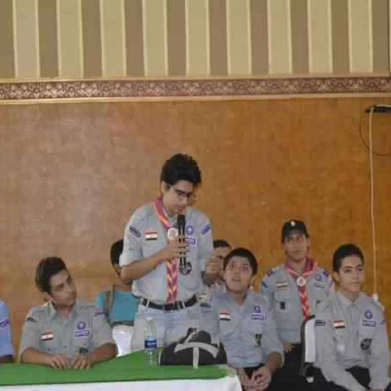 Pictures of young participants during training