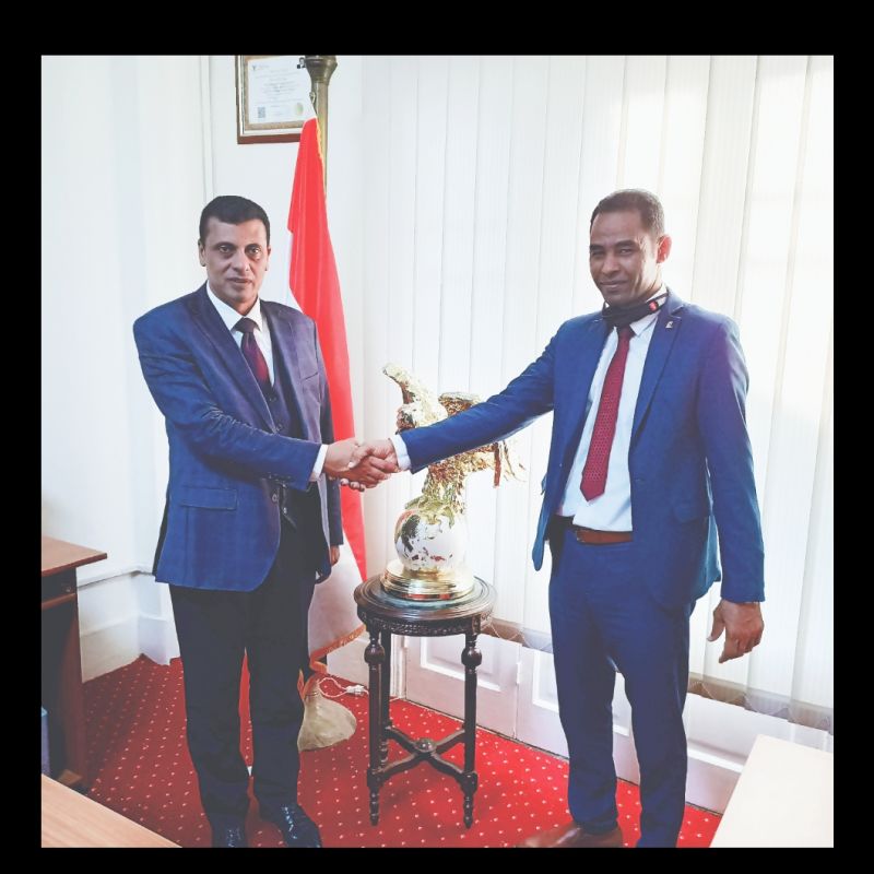 Counselor Hisham Soliman welcomes Mr. / Mr. El-Shazly, head of the General Syndicate
